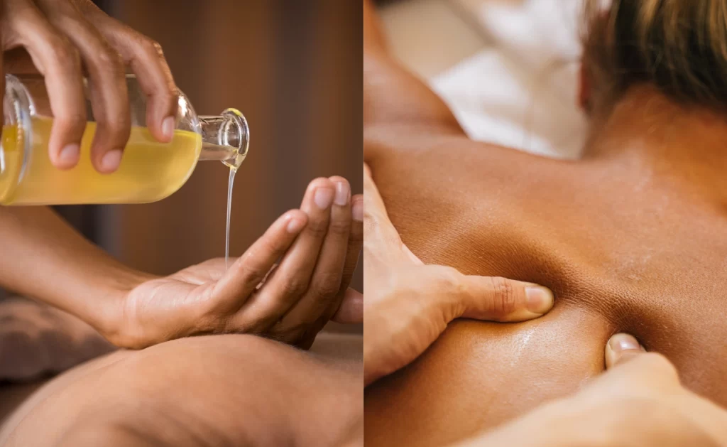 Diploma in Massage Therapy - A person receiving a facial massage with hands positioned on the sides of the face.