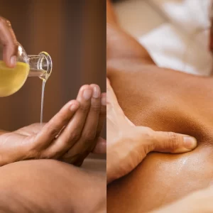 Diploma in Massage Therapy - A person receiving a facial massage with hands positioned on the sides of the face.